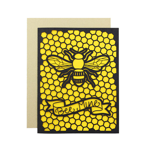 Bee Mine Laser Cut Card