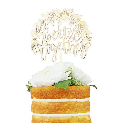 Better Together Foliage cake topper
