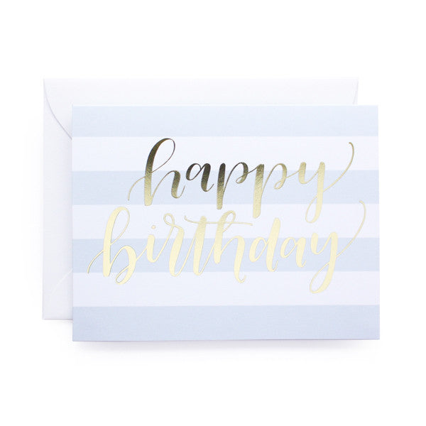 Happy Birthday Stripes Foil Card