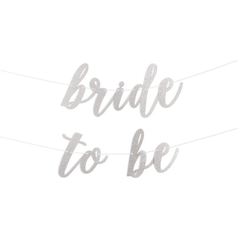 Bride To Be Script Glitter Banner