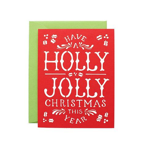 Holly Jolly Laser Cut Card