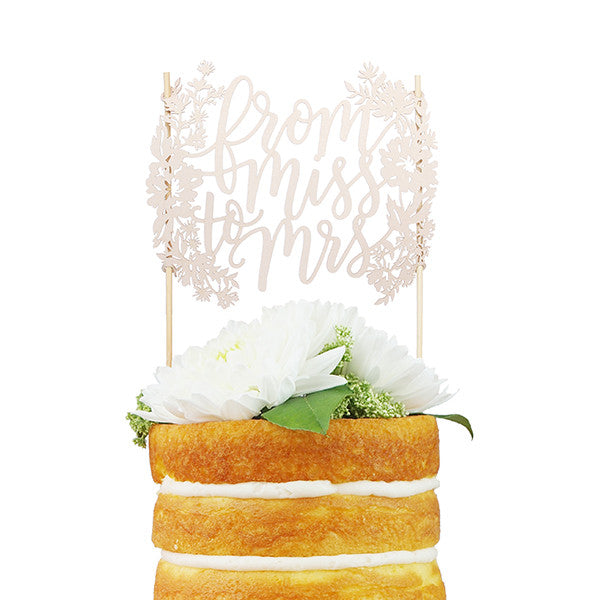 From Miss To Mrs Paper Cake Topper