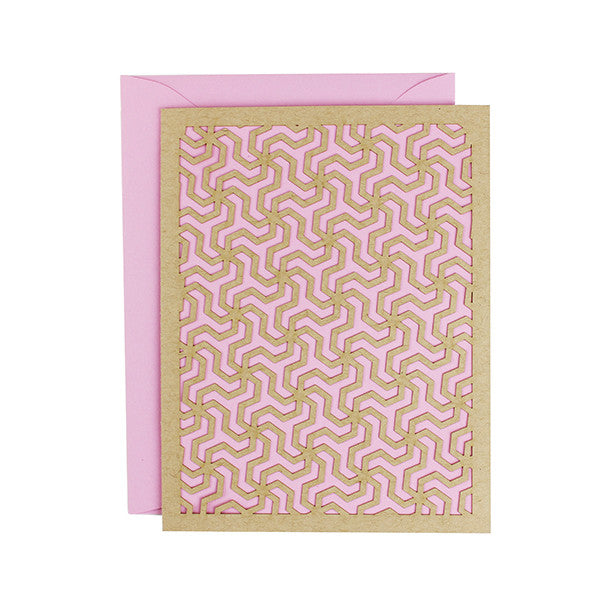 Peony Geometric Laser Cut Card