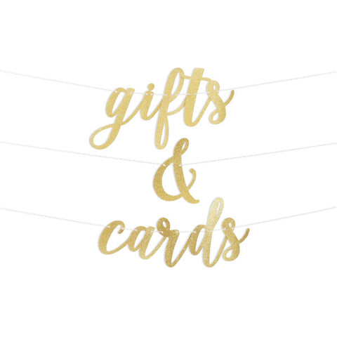 Gifts & Cards Script Glitter Banner