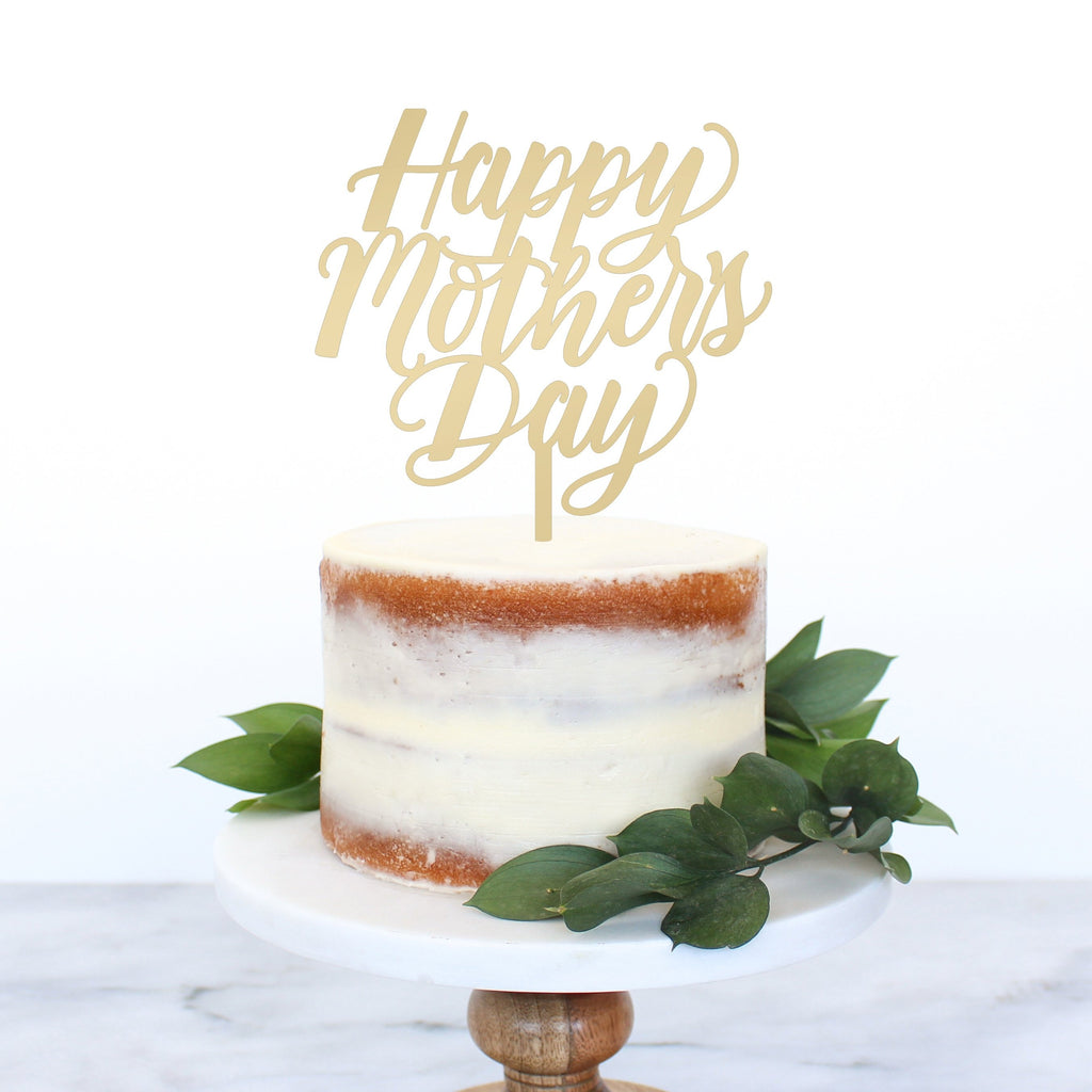 Happy Mother's Day Gold Mirror Cake Topper