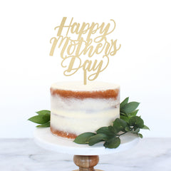Happy Mother's Day Gold Mirror Cake Topper