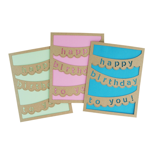 Happy Birthday Laser Cut Card Set