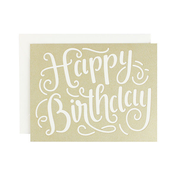Happy Birthday Calligraphy Laser Cut Card