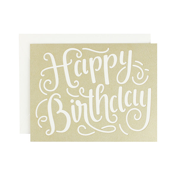 Happy Birthday Calligraphy Laser Cut Card