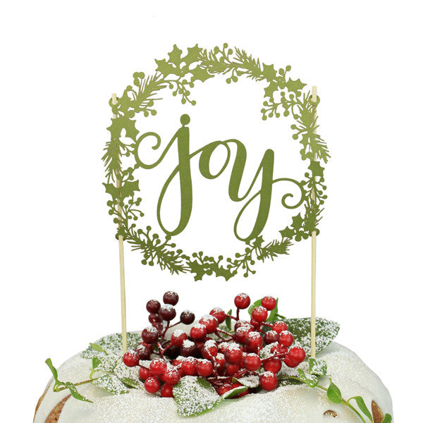 Joy Wreath Paper Cake Topper