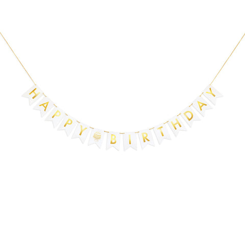 Gold Foil Mini Happy Birthday Banner