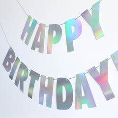 Holographic Foil Happy Birthday! Banner