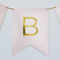 Gold Foil Pink Custom Letter Banner