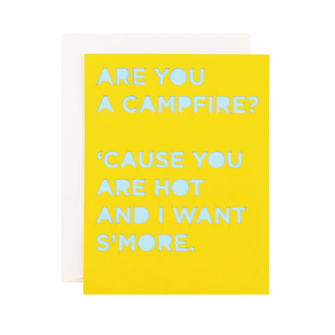 Campfire Pickup Line Laser Cut Card