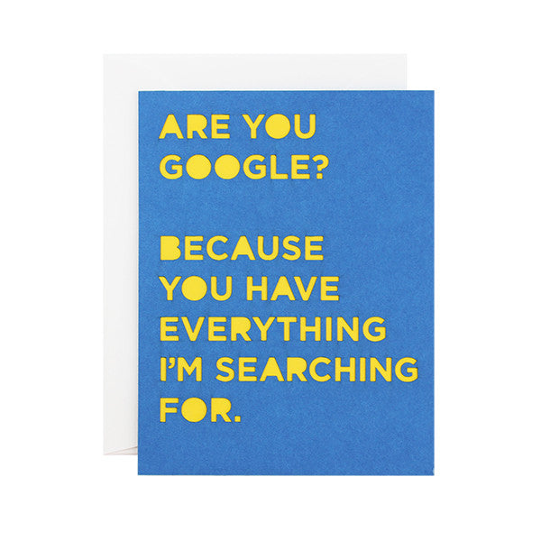 Google Pickup Line Laser Cut Card