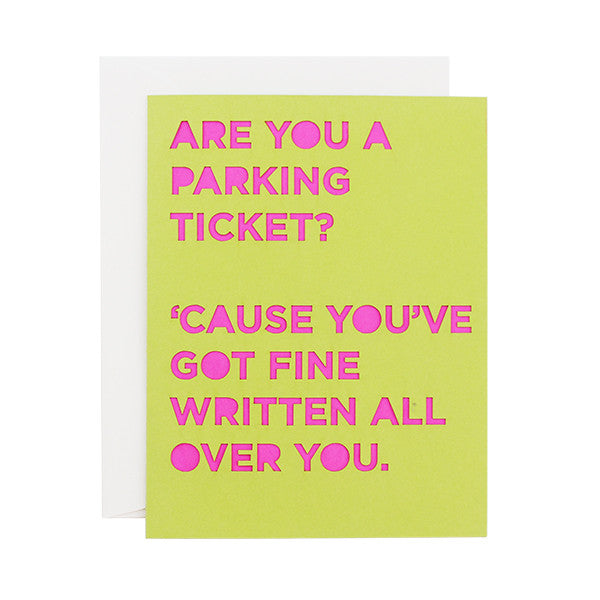 Parking Ticket Pickup Line Laser Cut Card