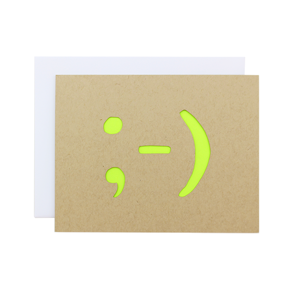 Winky Face Laser Cut Card