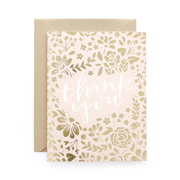 Thank You Floral Foil Card