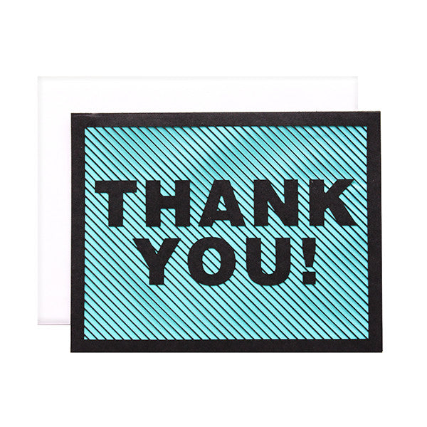 Diagonal Thank You Laser Cut Card