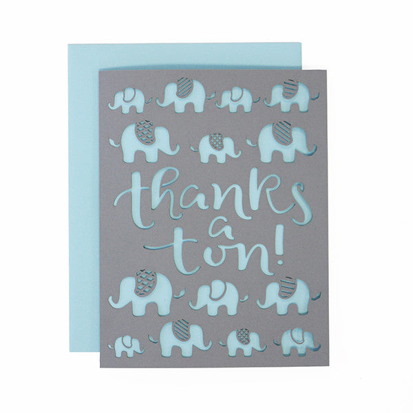 Thanks Elephants Laser Cut Card