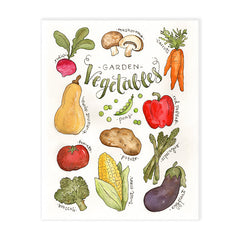 Watercolor Vegetable Art Print