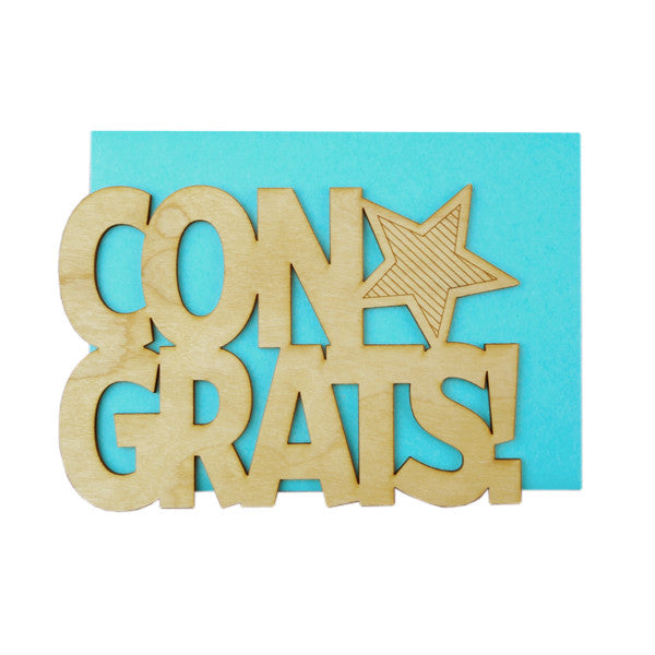 Congrats! Thick Wood Card