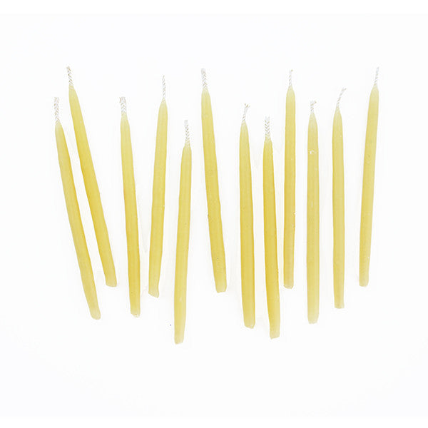 Hand-dipped Beeswax Birthday Candles - Natural Set