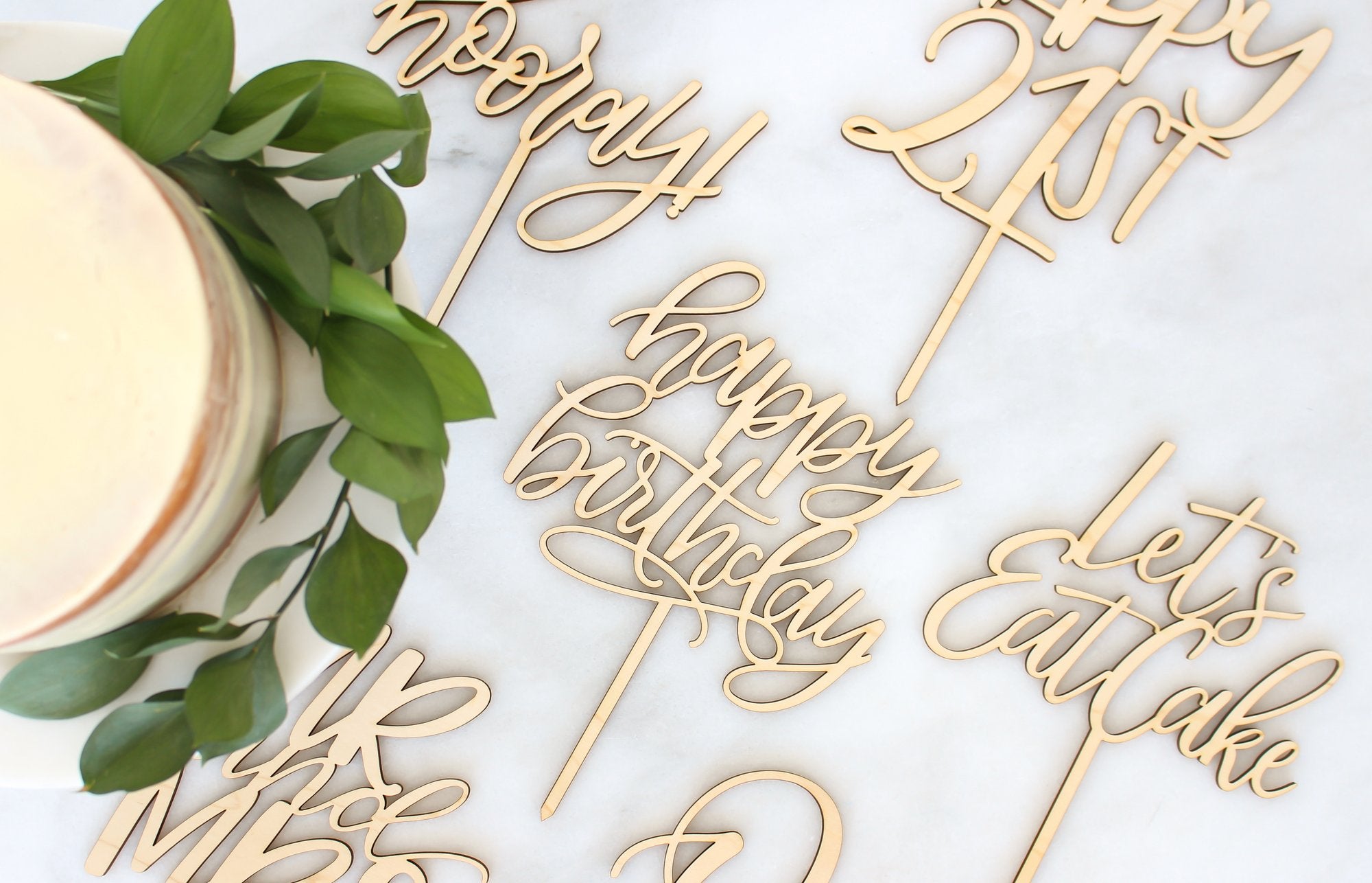 Natural Wood cake toppers perfect for wedding, party, birthdays