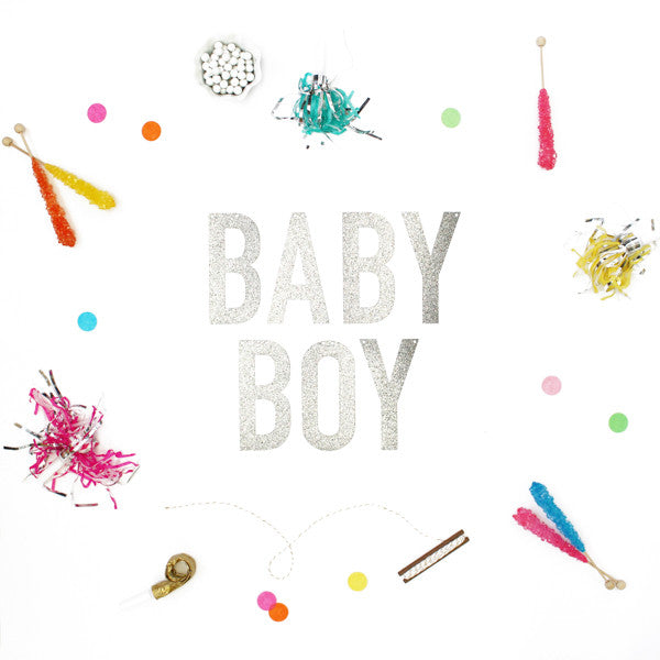 BABY BOY Glitter Banner