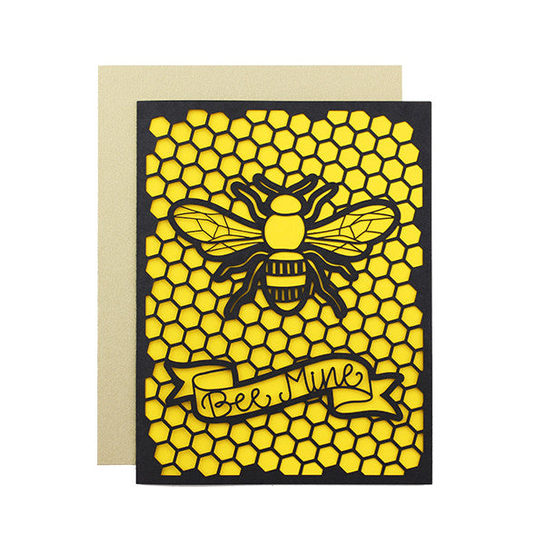 Bee Mine Laser Cut Card