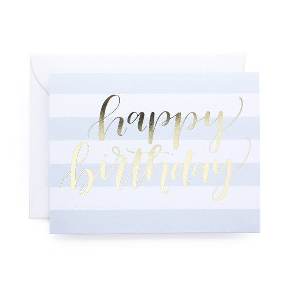 Happy Birthday Stripes Foil Card