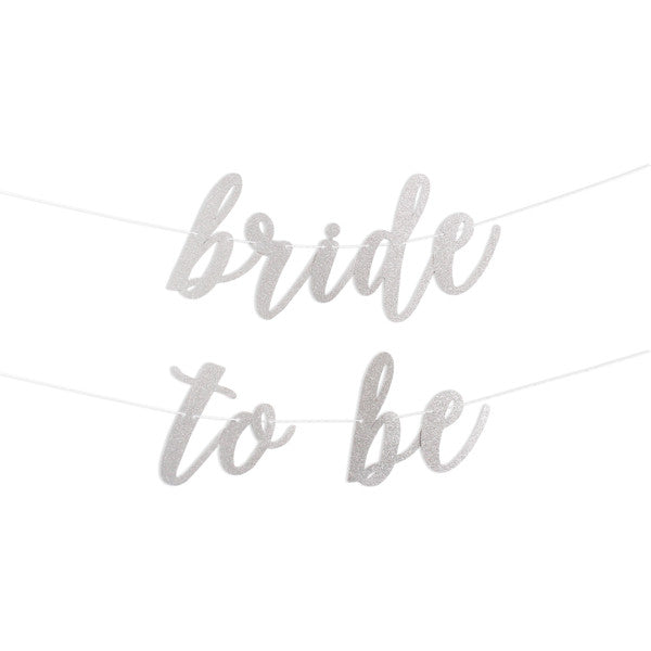 Bride To Be Script Glitter Banner
