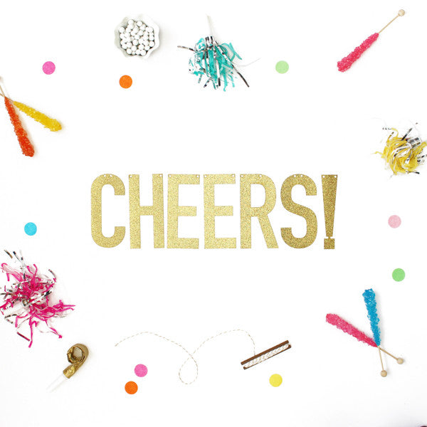 Cheers! Glitter Banner