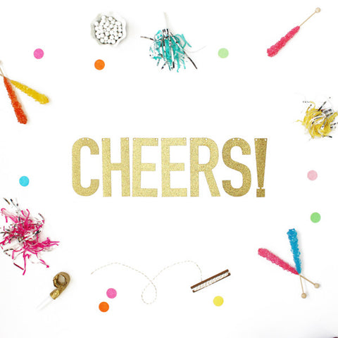 Cheers! Glitter Banner