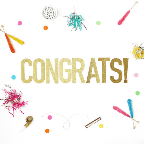 Congrats! Glitter Banner