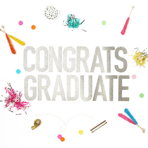 CONGRATS GRADUATE Glitter Banner