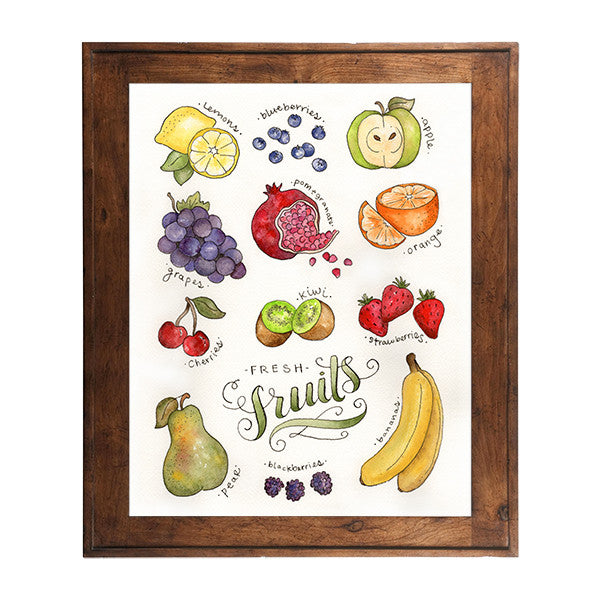 Watercolor Fruit Art Print