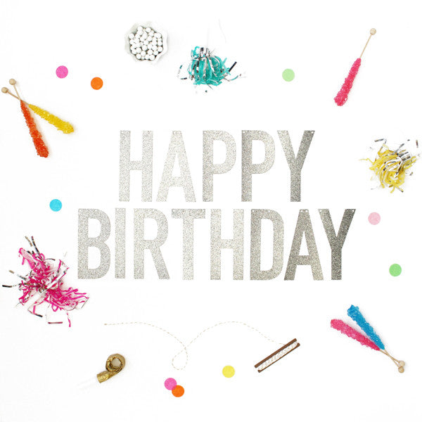 Happy Birthday Glitter Banner