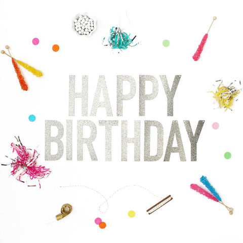 Happy Birthday Glitter Banner