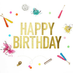 Happy Birthday Glitter Banner