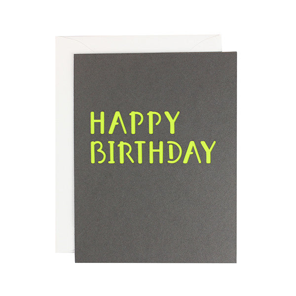 Minimal Happy Birthday Laser Cut Card