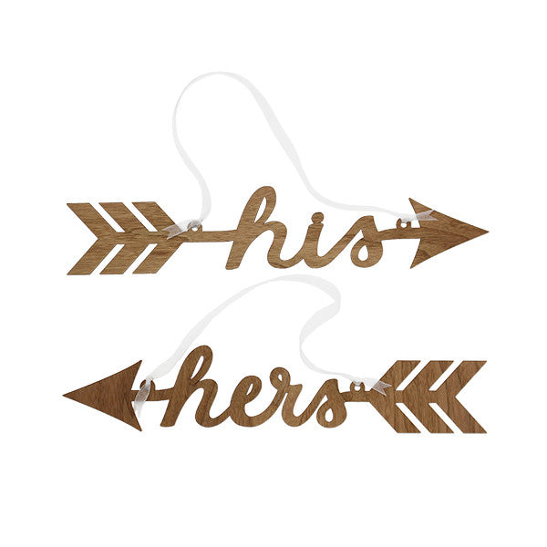 His & Hers Arrow Chair Signs