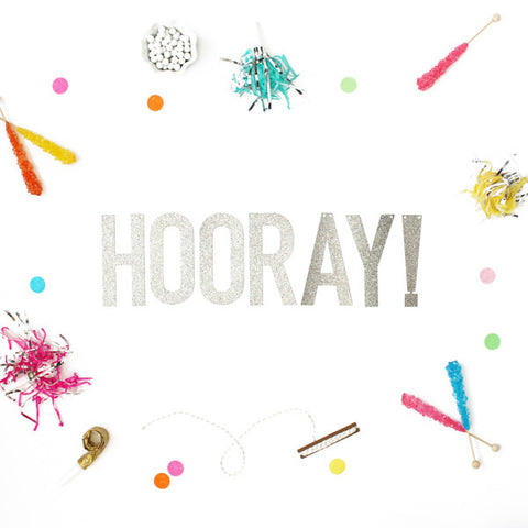 HOORAY! Glitter Banner