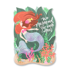 Mermaid For Each Other Die Cut Card