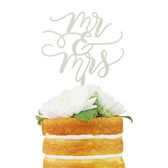 Mr & Mrs Flourish Cake Topper