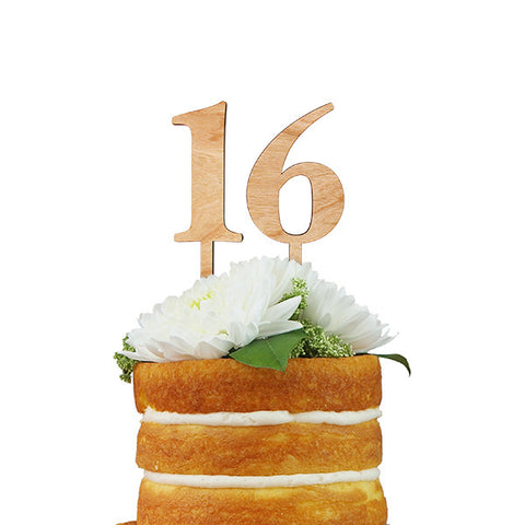 Wood Number Stakes Cake Topper