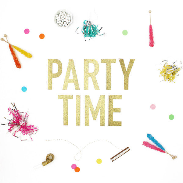 PARTY TIME Glitter Banner
