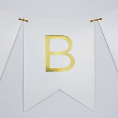 Gold Foil White Custom Letter Banner