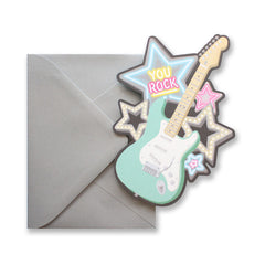 You Rock Guitar Die Cut Card