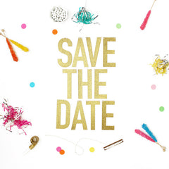 SAVE THE DATE Glitter Banner